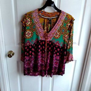 Millenium  Tunic women's top size XL. Boho, peasant.